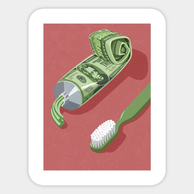 Tooth Paste Sticker by John Holcroft